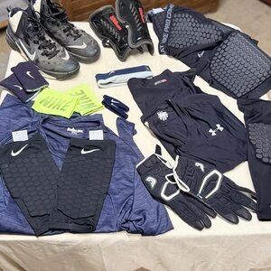 Bundle lot of Shoes gloves shirt shorts support Protective sports gear!
